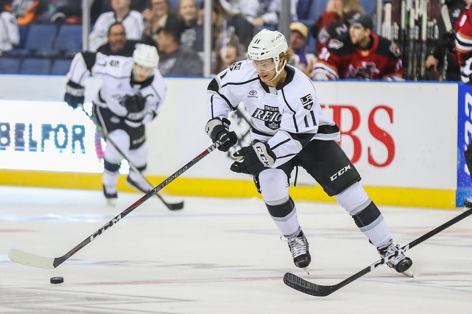 Brad Morrison of Prince George seen here as a member of the Ontario Reign, AHL farm team to the Los Angeles Kings. (via Ontario Reign)