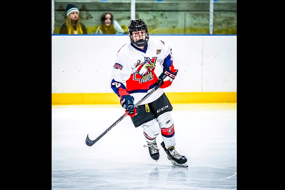 Jaxon Danilec of Prince George was the 2020 Top Forward and Rookie of the Year for the Sicamous Eagles as well as 2020 MVP for the KIJHL's Doug Birks Division. (via Sicamous Eagles)