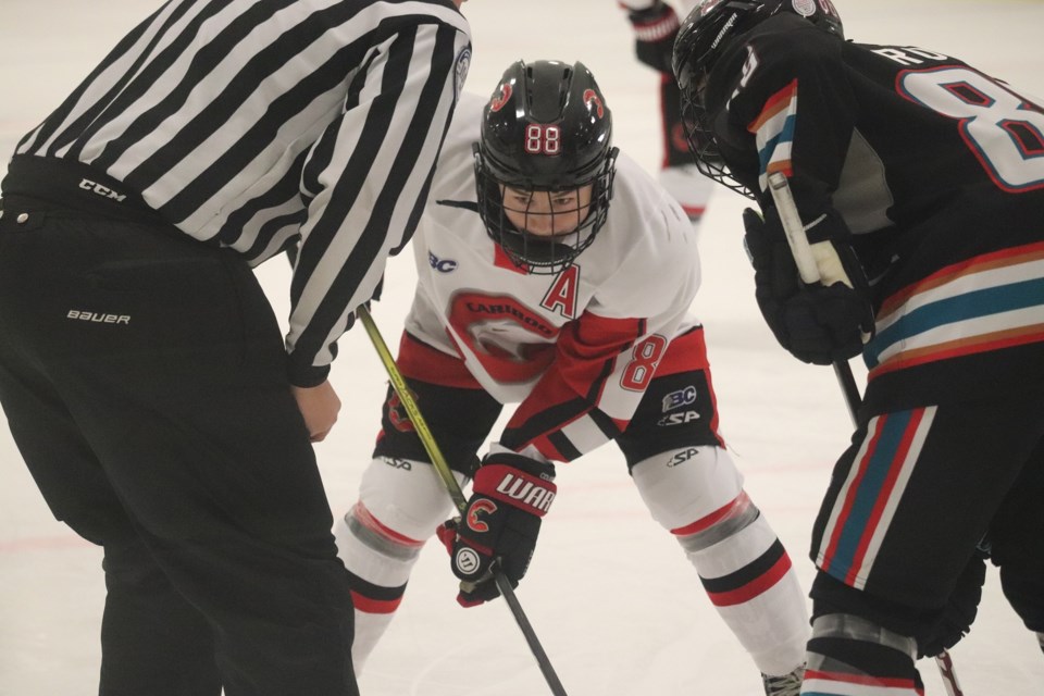 Decker Mujcin (#88) is a forward for the Cariboo Minor Midget Cougars (via Kyle Balzer)