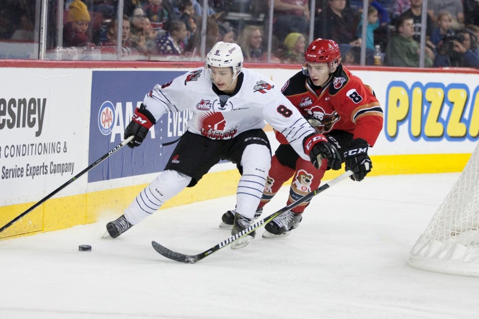 Justin Almeida, now with the Moose Jaw Warriors, was traded from the Prince George Cougars in Jan. 2017 (via Twitter/The WHL)