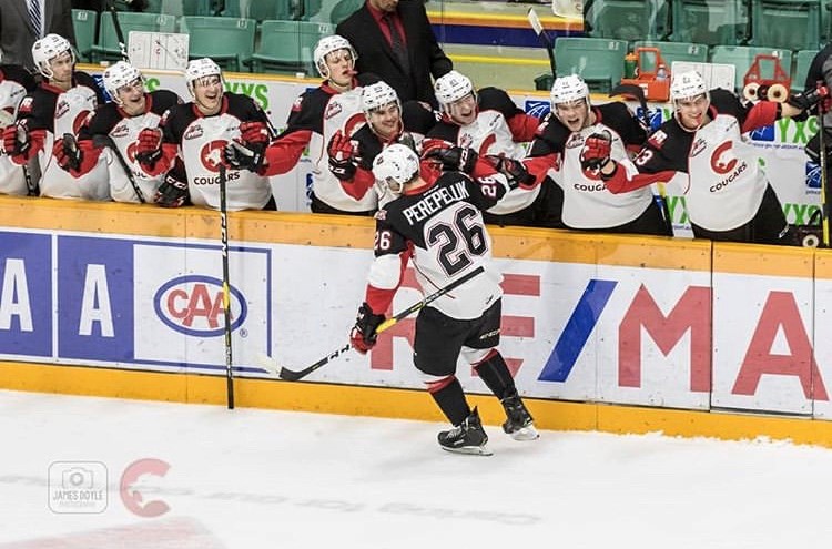 Cougars-Giants-Perepeluk-lineup goal 2019 home