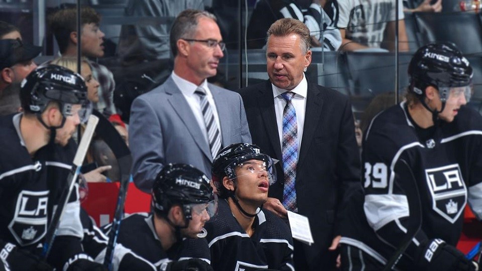 Prince George's Don Nachbaur (right), seen here as the assistant coach of the Los Angeles Kings.