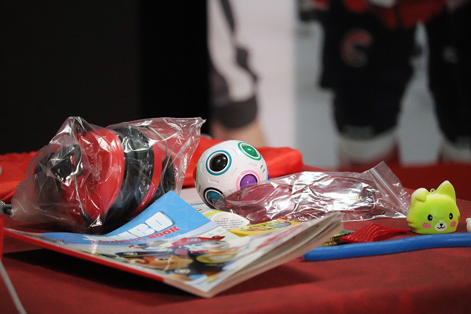 Included in the Prince George Cougars' sensory kits are sunglasses, headphones, ear plugs and various toys (via Kyle Balzer)