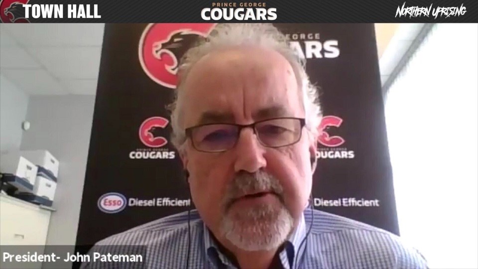 John Pateman, President of the Prince George Cougars, on the team's virtual town hall (via Screenshot)