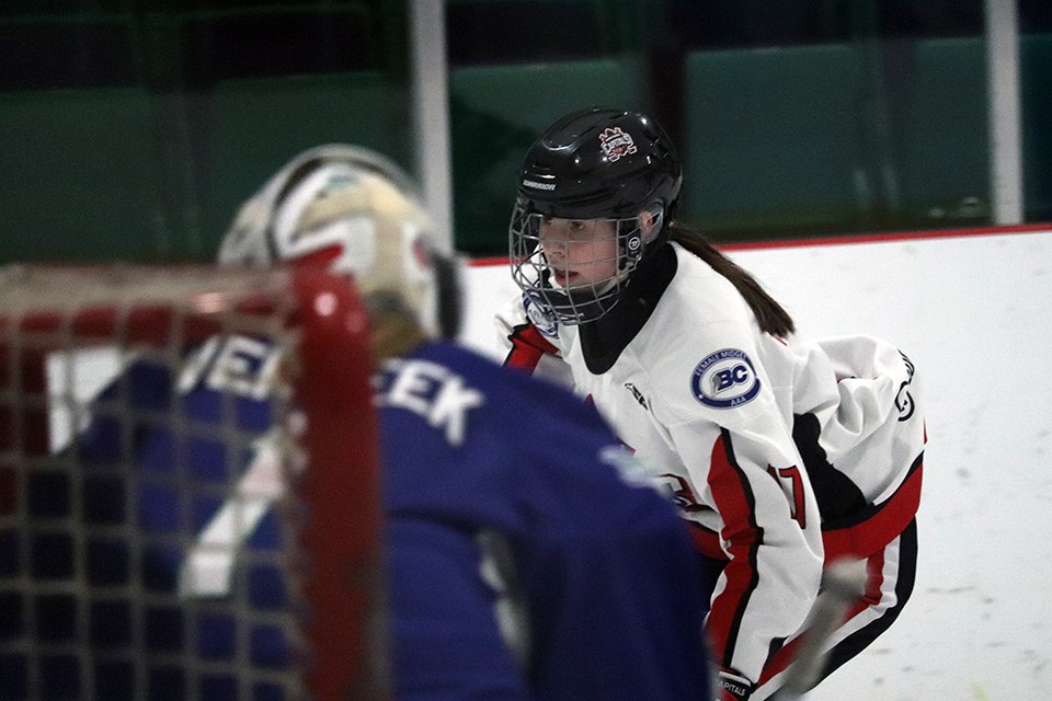Brooke Norkus (#17) in action for the Northern Capitals against the Greater Vancouver Comets in Fort St. James (via Kyle Balzer)