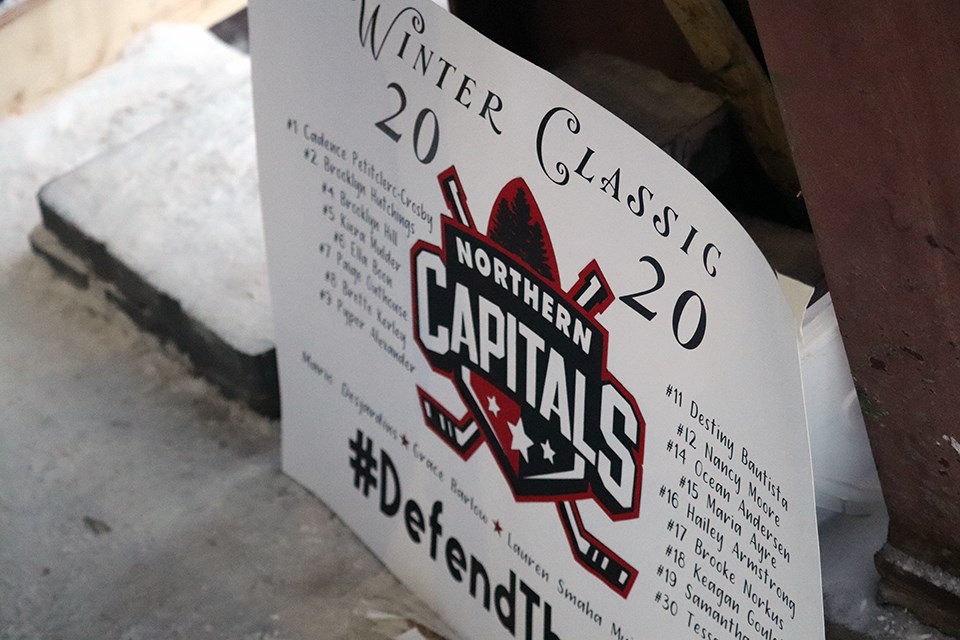 Northern Capitals hosted the Greater Vancouver Comets in the first ever female midget AAA outdoor hockey game at Ernie Sam Arena in Fort St. James (via Kyle Balzer)