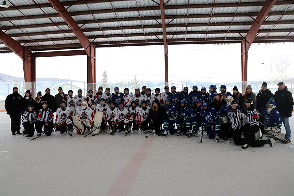 Northern Capitals hosted the Greater Vancouver Comets in the first ever female midget AAA outdoor hockey game at Ernie Sam Arena in Fort St. James (via Kyle Balzer)