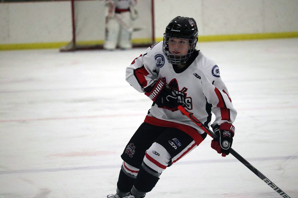 Northern Capitals' Brooklyn Hutchings (#2) in action during the 2019-20 home-opener against the Vancouver Island Seals. | Kyle Balzer, PrinceGeorgeMatters