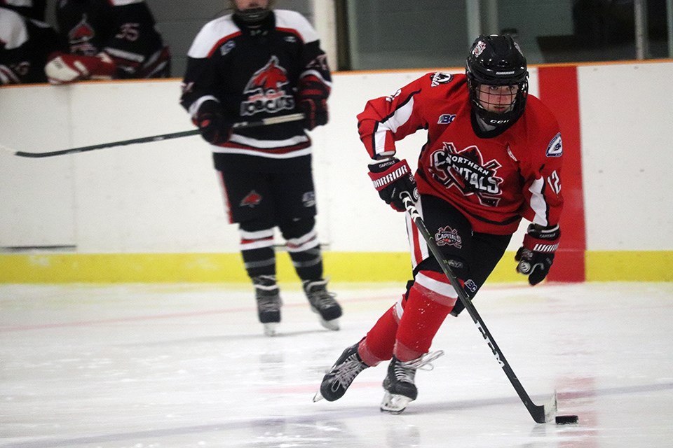 Northern Capitals' Nancy Moore (#12) in action during a cohort game against North Central Under-15 AA Bobcats. | Kyle Balzer, PrinceGeorgeMatters