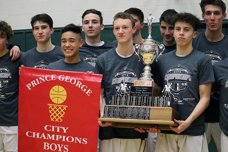 The Duchess Park Condors Senior Boys basketball team are the 2020 Prince George city champions (via Kyle Balzer)