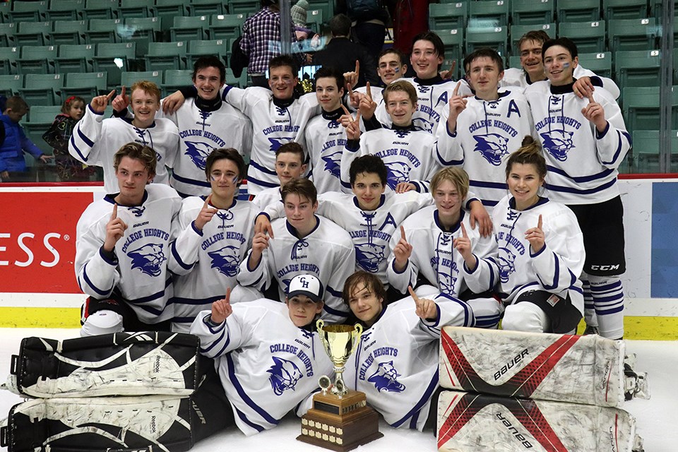 The College Heights Cougars have now won three SD57 Spirit Day hockey games in a row (via Kyle Balzer)