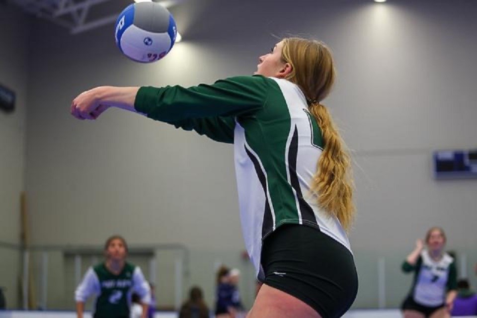 Prince George Secondary Polars in action at the 2019 B.C. Senior Girls AAA Volleyball Championships (via Vancouver Sports Pictures)