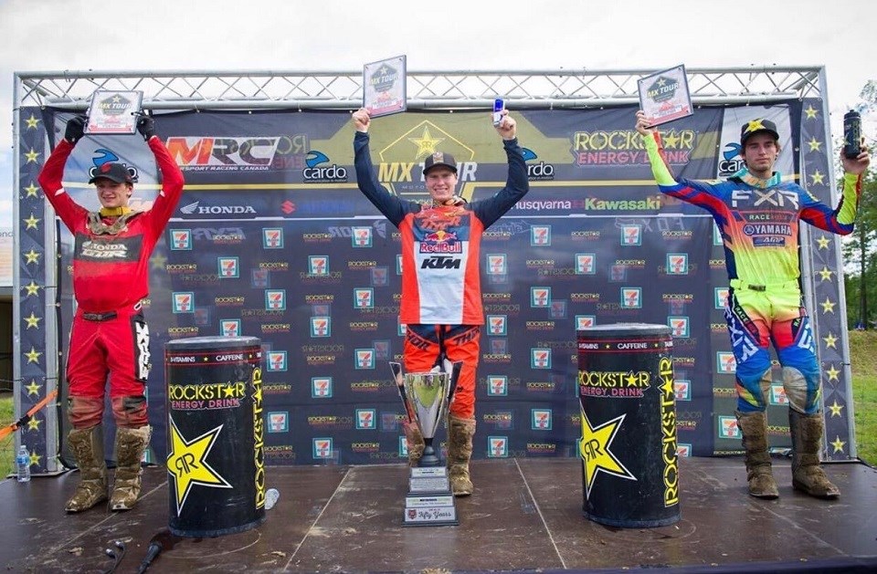 Prince George motocross racer Jess Pettis (middle) wins the fourth round of the MX tour in the 2020 Canadian Triple Crown Series. (via Canadian Triple Crown Series)