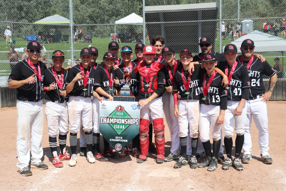 The Prince George Bantam AA Knights are the 2019 B.C. Minor Baseball champions (via Kyle Balzer)