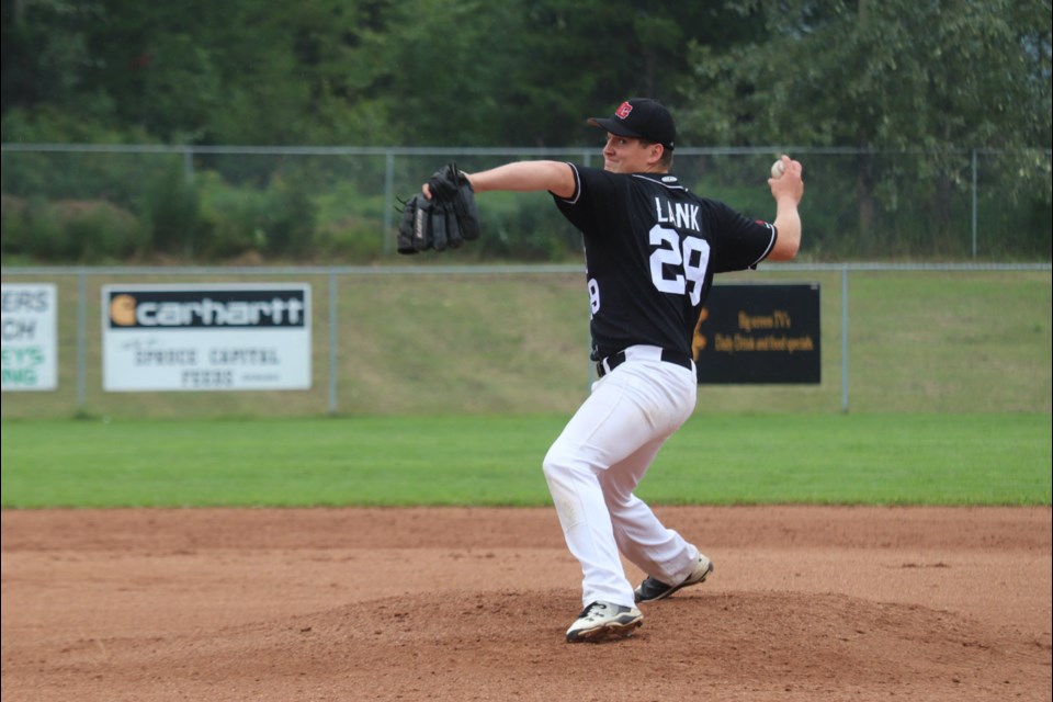 Noah Lank (#29) pitches for the Prince George Bantam AA Knights at Nechako Park against Vancouver (via Kyle Balzer)