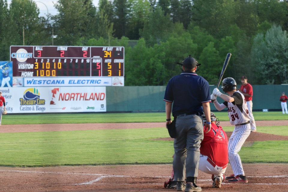 The Prince George Surg Med Midget Knights took on the Queensway Auto World Red Sox in the 2019 Senior Men's Baseball opener (via Kyle Balzer)