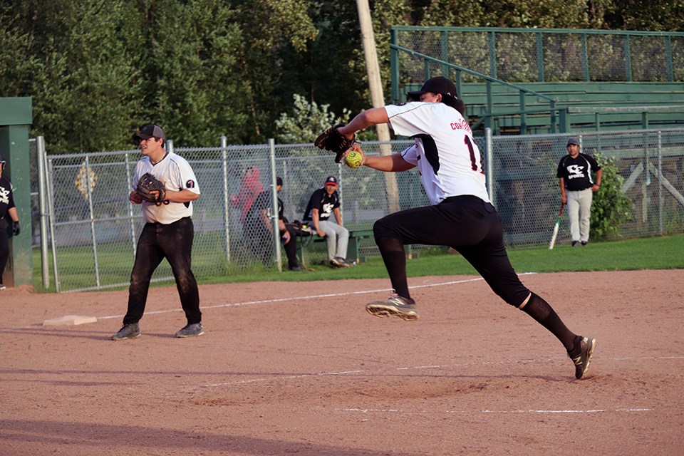 Spruce City Men's Fastball League in action for the 2020 season. (via Kyle Balzer, PrinceGeorgeMatters)