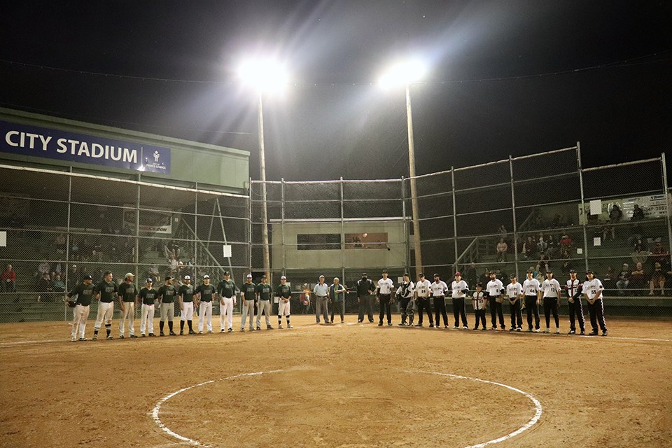 The 2020 Spruce City Men's Fastball League final between the Prince George Grays and Falcon Contracting. (via Kyle Balzer, PrinceGeorgeMatters)