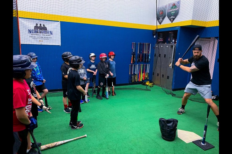 Northern Baseball Training working on batting technique with Prince George players. (via Northern Baseball Training)