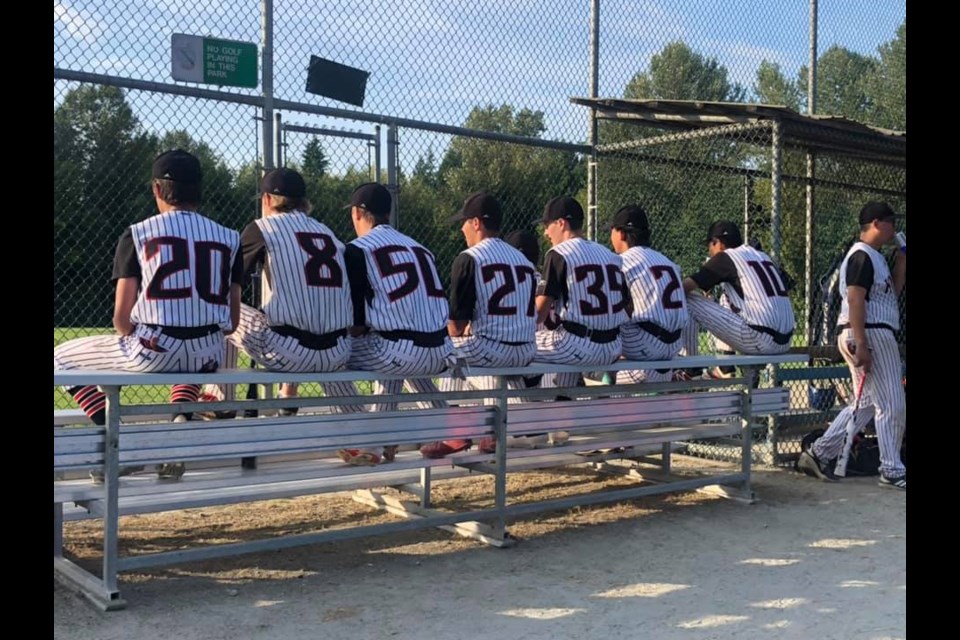 Prince George Midget Knights patiently wait for their next game while at the 2019 Baseball B.C. Championships in Burnaby (via Facebook/Wendy Conway Lukinchuk)