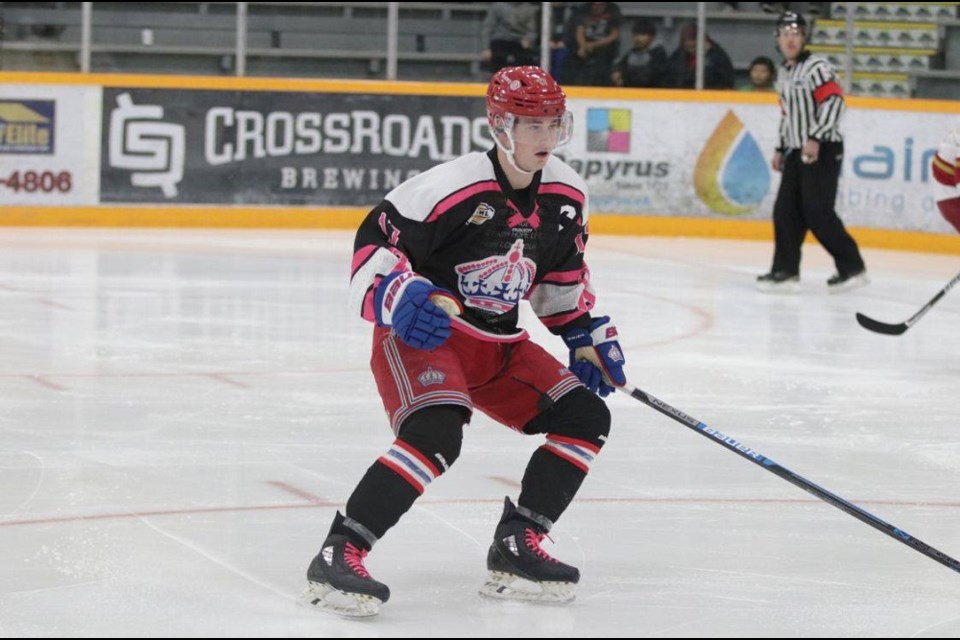 Prince George Spruce Kings captain Nolan Welsh (#17) returned from injury in time for Cancer Awareness Night against Chilliwack (via Chuck chin Photography)