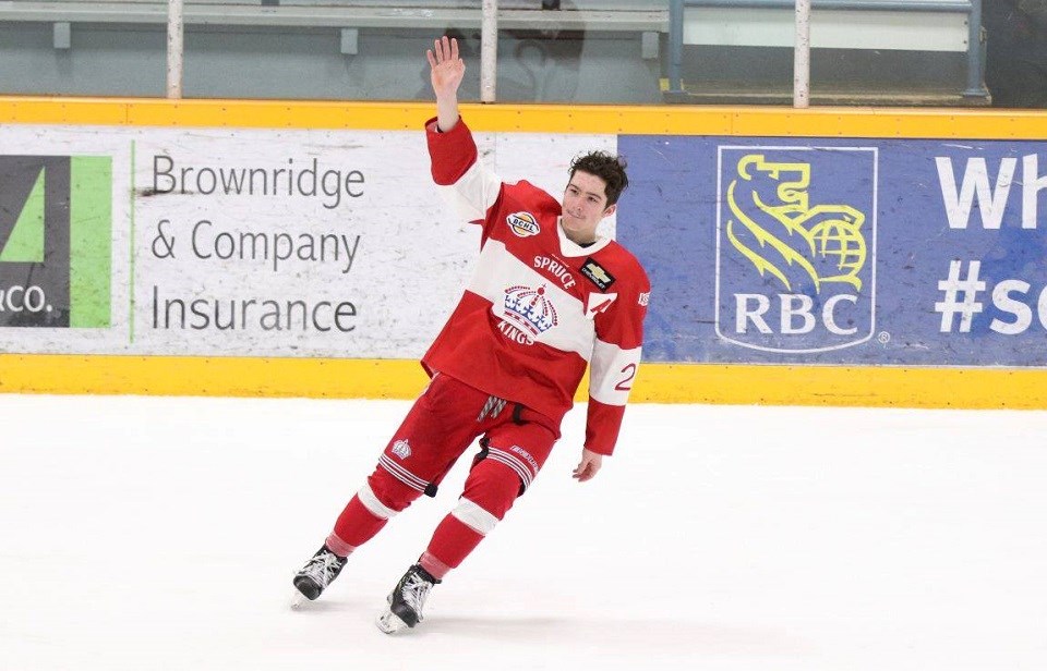 Spruce Kings-Nick Poisson 2019 home red jersey