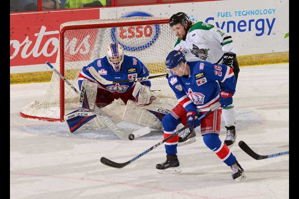 Prince George Spruce Kings netminder Logan Neaton (#1) was between the pipes against the Portage Terriers at the 2019 National Championships (via Hockey Canada/Matthew Murnaghan)