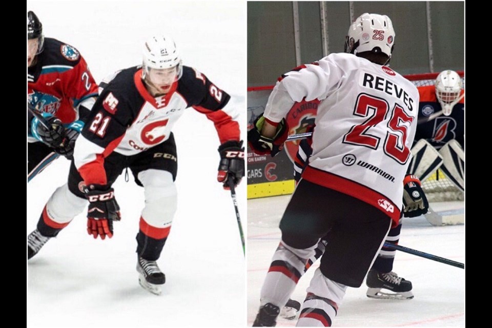Prince George Cougars' Connor Bowie (left) and Aiden Reeves have been loaned to the Spruce Kings until Dec. 20, 2020. (via Prince George Cougars/Kyle Balzer, PrinceGeorgeMatters)