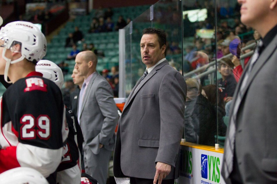 Richard Matvichuk behind the bench at the CN Centre (via Facebook/Prince George Cougars