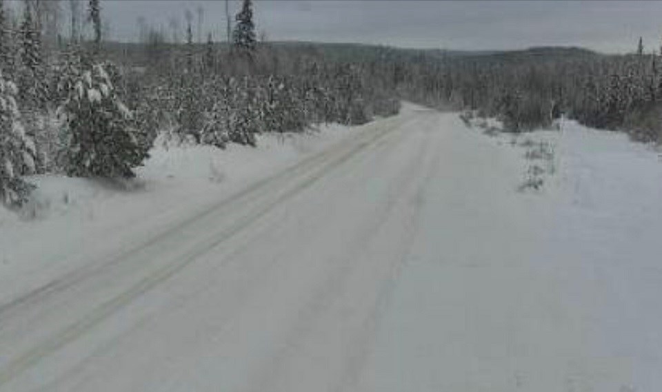 Whiskers Point Highway 97 north - Drive BC snowfall