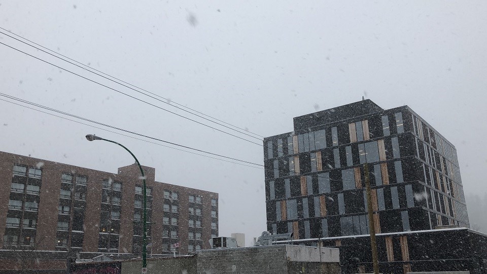 Snow downtown Prince George - Dec. 2, 2019