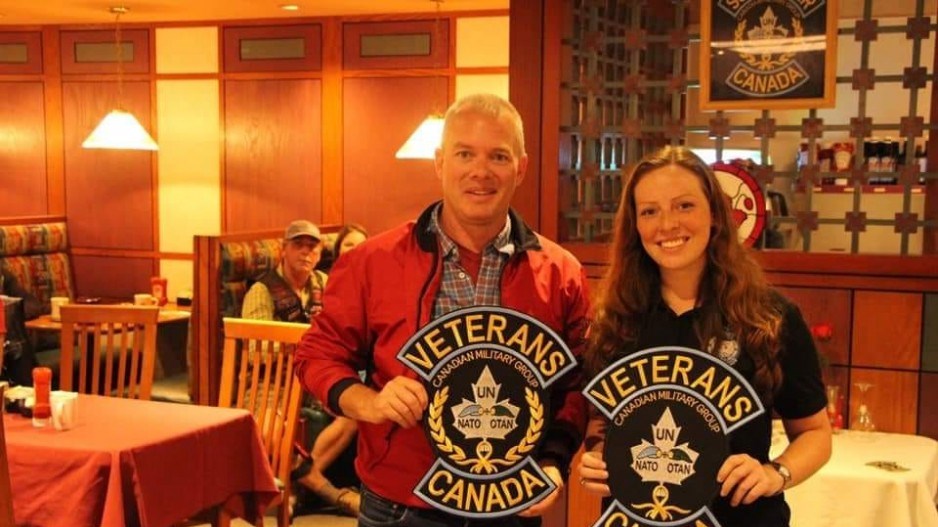 Sub-Lt. Abbigail Cowbrough with her father Shane Cowbrough. (via Facebook/Submitted)