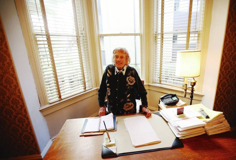 Constance Isherwood at the Holmes and Isherwood law offices in 2016. 