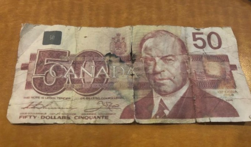 Fake 50 dollar bill