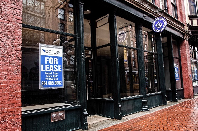 An increasing number of for-lease signs have popped up at retailers across the city, including Gastown.