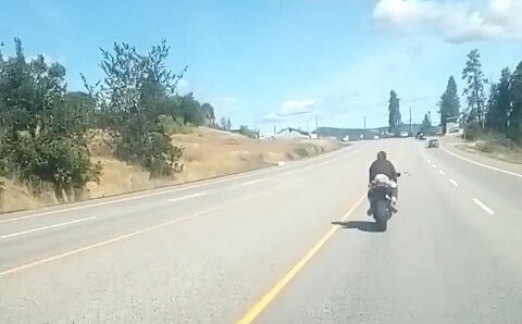 Motorcyclist withour helmet - Kelowna