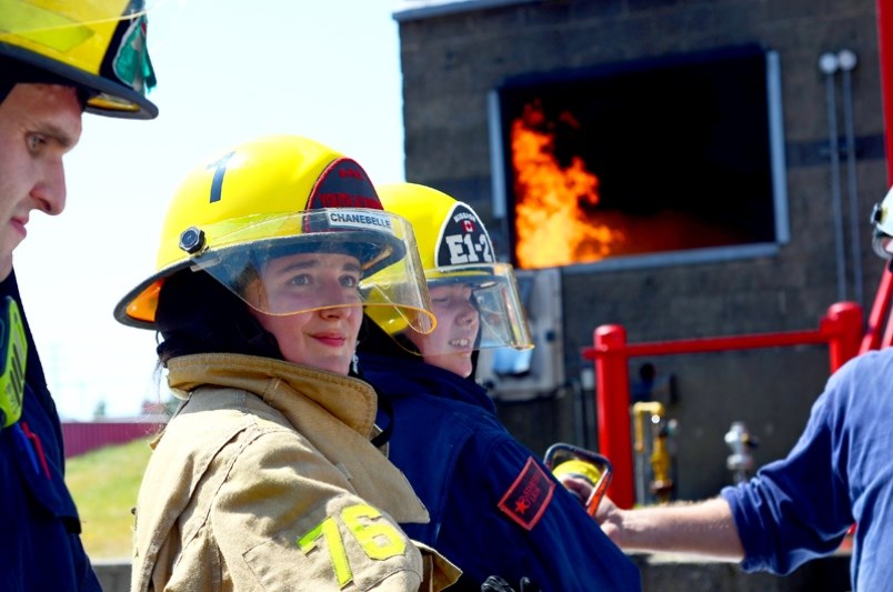 Teen girl firefighting camp