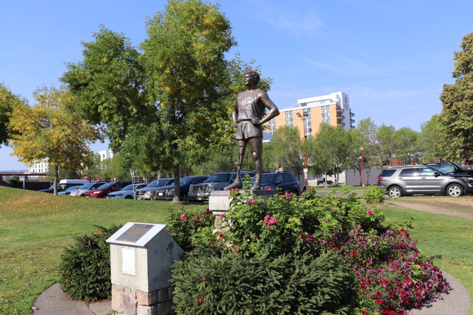 The Terry Fox Statue at Prince George Community Foundation Park (via Hanna Petersen)