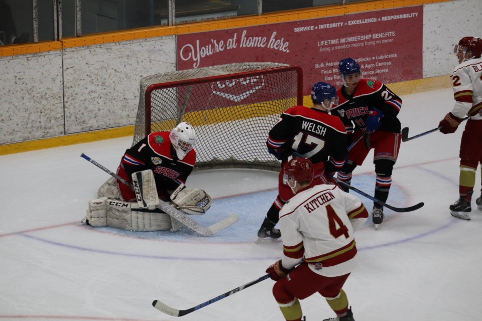 Neaton makes save on a partial breakaway from Colten Kitchen(via) Daniel MacKenzie