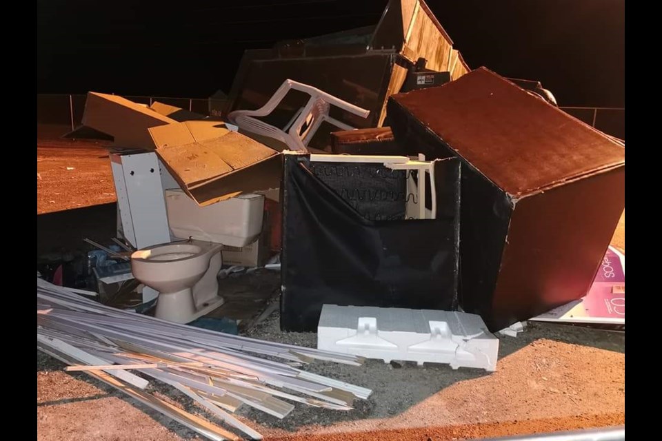 These photos are from the Miworth Transfer Station over the weekend (May 2-3).  The bins here get hauled every day and there is regular clean up done by Regional District staff and contractors.   (via RDFFG)
