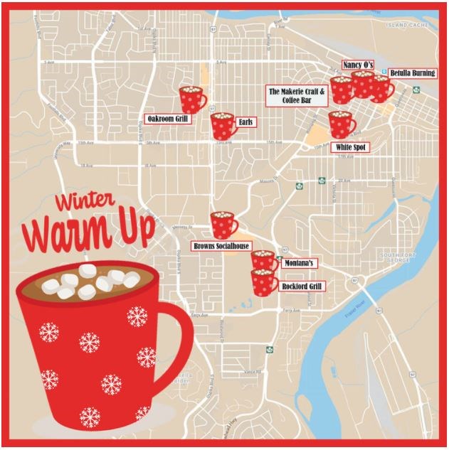 Big Brothers Big Sisters of Northern BC Winter Warm Up updated map - Jan. 27, 2021