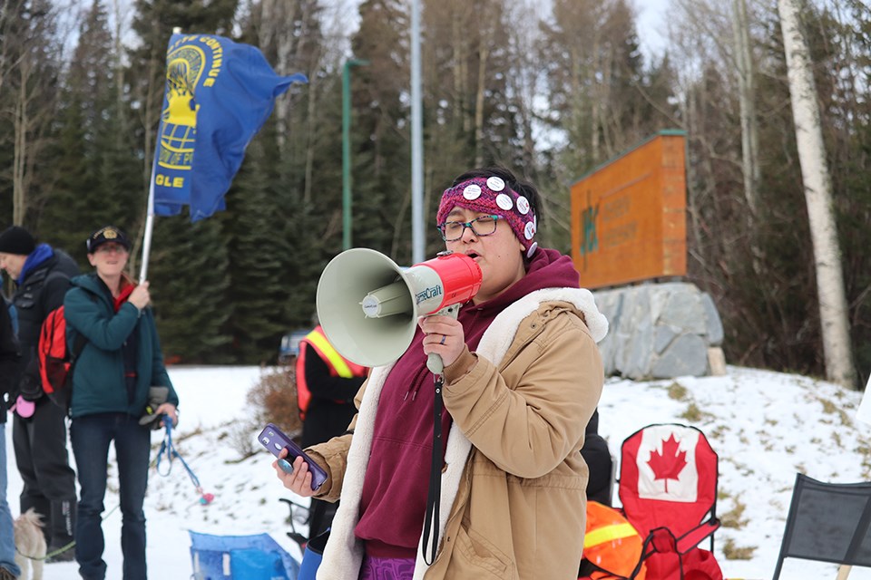 UNBC Students rallied on the Prince George Campus to support faculty and have their voices heard. (via Hanna Petersen)