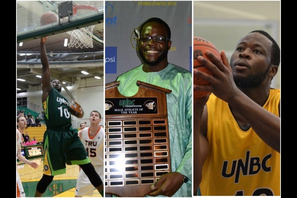 Franco Kouagnia's strength, power and personality will be enshrined forever on the UNBC Timberwolves' Wall of Honour.