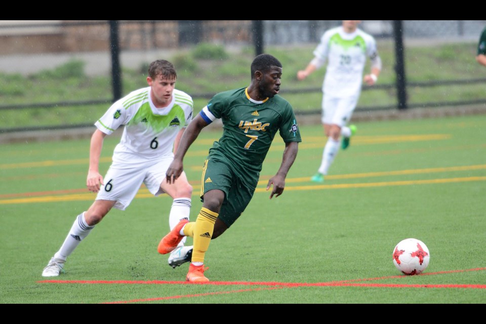 Tofa Fakunle captained the UNBC Timberwolves' men's soccer team for three seasons (via UNBC Athletics)