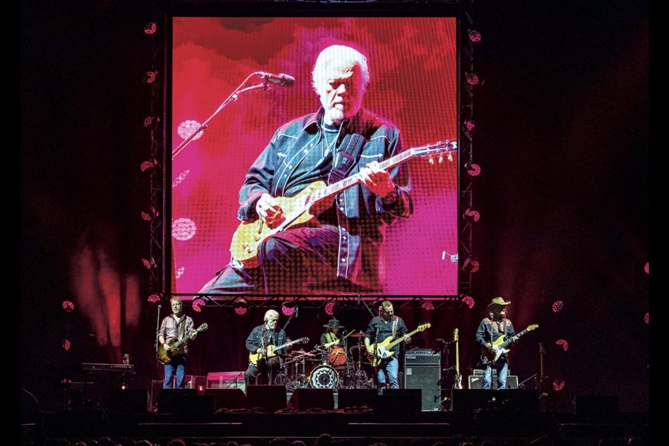 Bachman-Turner Overdrive (L to R): Tal Bachman, Randy Bachman, Koko Bachman, Lance Lapointe and Brent Howard perform for a full house at CN Centre Tuesday, April 8, 2025.