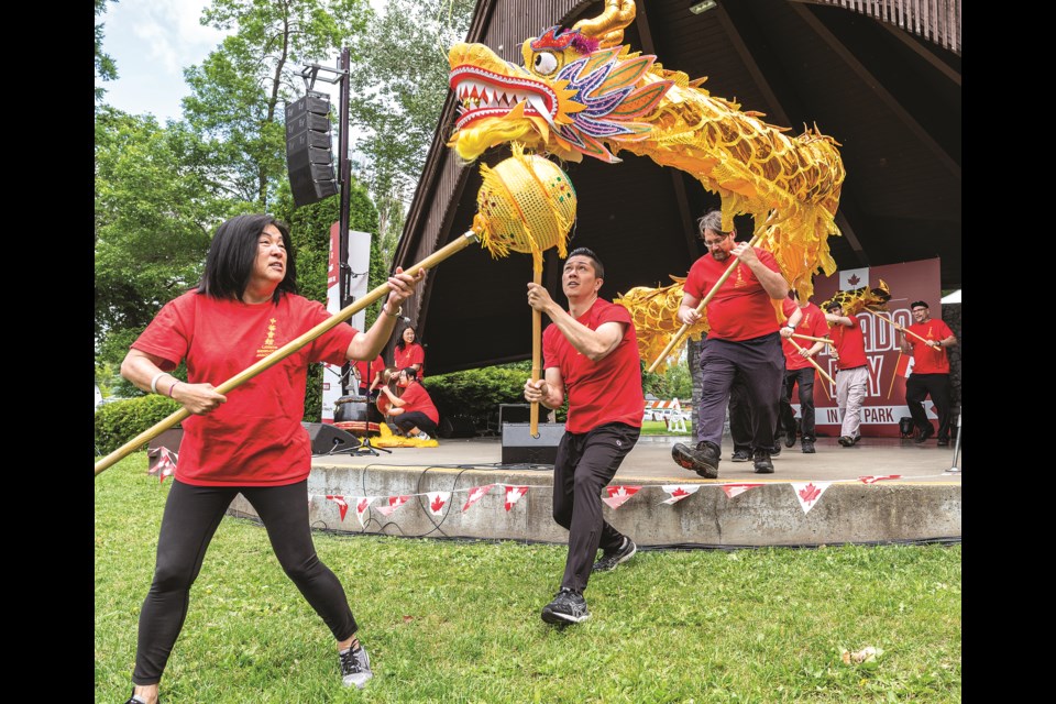 Members of the Chinese Benevolent Society took the dragon for a dance through the crowd as part of Canada Day celebrations last year at Lheidli T'enneh Memorial Park.