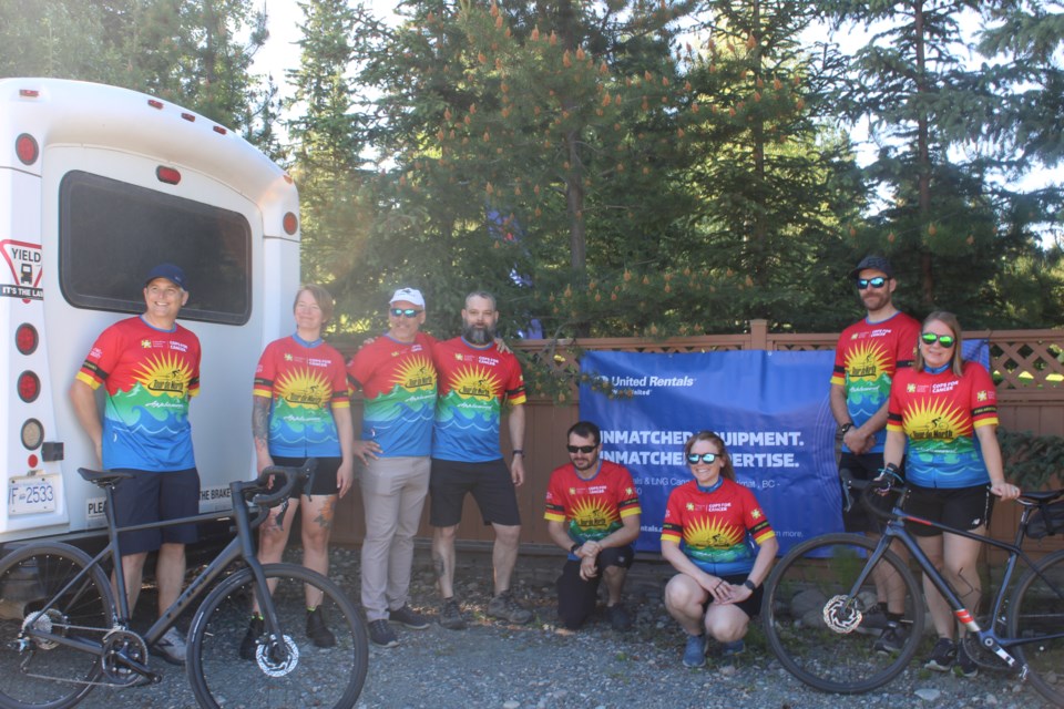 Riders for Cops for Cancer Tour de North pose at the first annual Golf Tournament on Sunday, June 8, 2025, in Prince George, BC