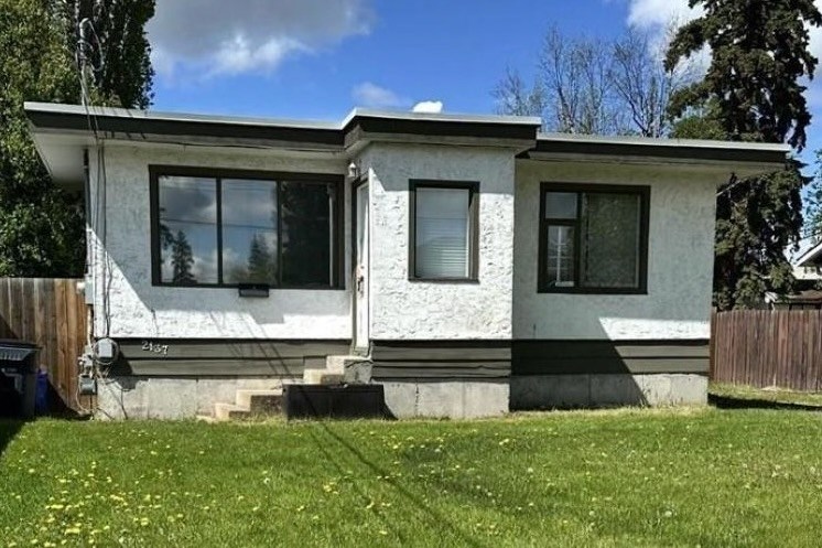The cheapest house in Prince George right now is at 2137 Tamarack St. and is going for $234,900. This is the front.