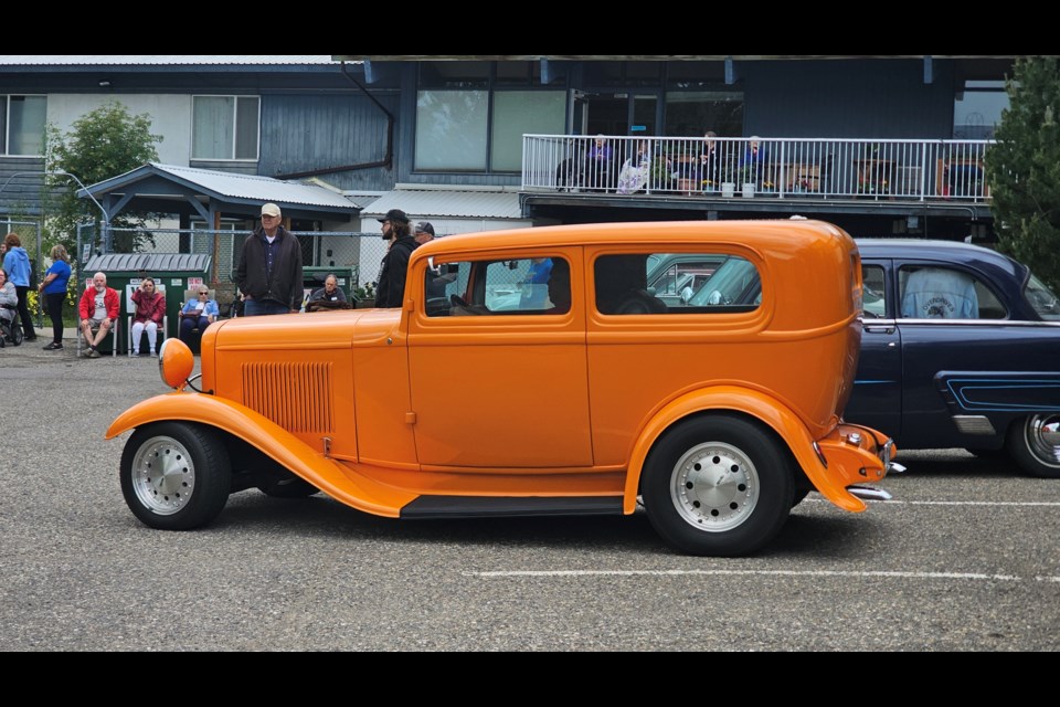 Residents of Rainbow Lodge, their families and staff check out some of the classic cars brought to the home by the Cruisin' Classics Car Club on Friday, June 13, 2025 in Prince George, BC. The collectors visited eight local homes for seniors.