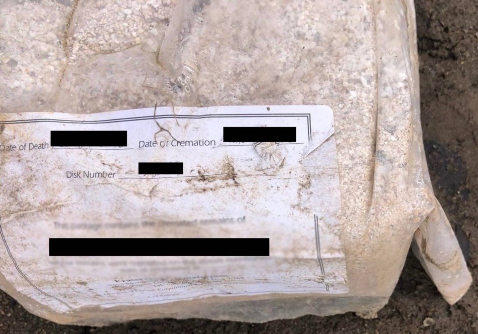 Cremated remains found in Prince George park
